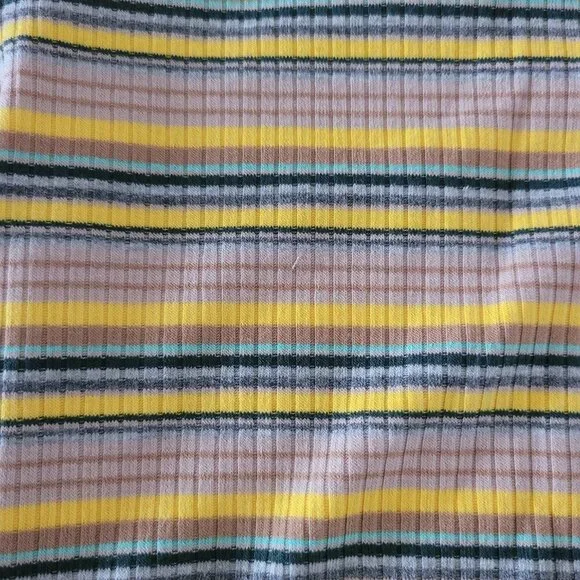 NWT Anthropologie Oliviaceous Spaghetti Strap Striped Yellow Green Crop Top M - Picture 5 of 12